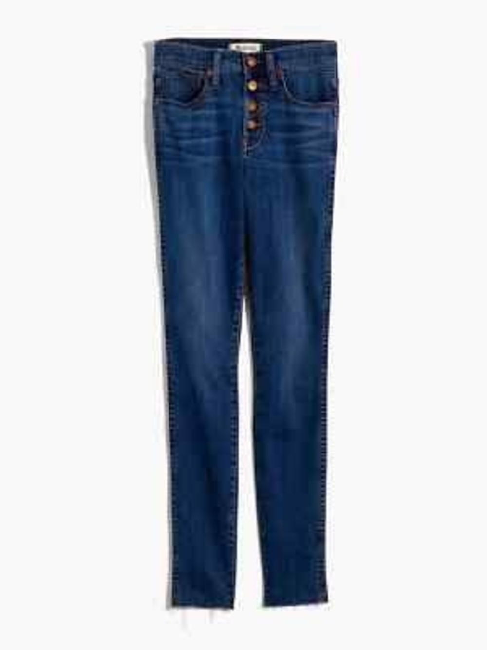 Madewell 10" High-Rise Skinny Jeans Button-Front Hayden Wash Size 25" Raw Hem